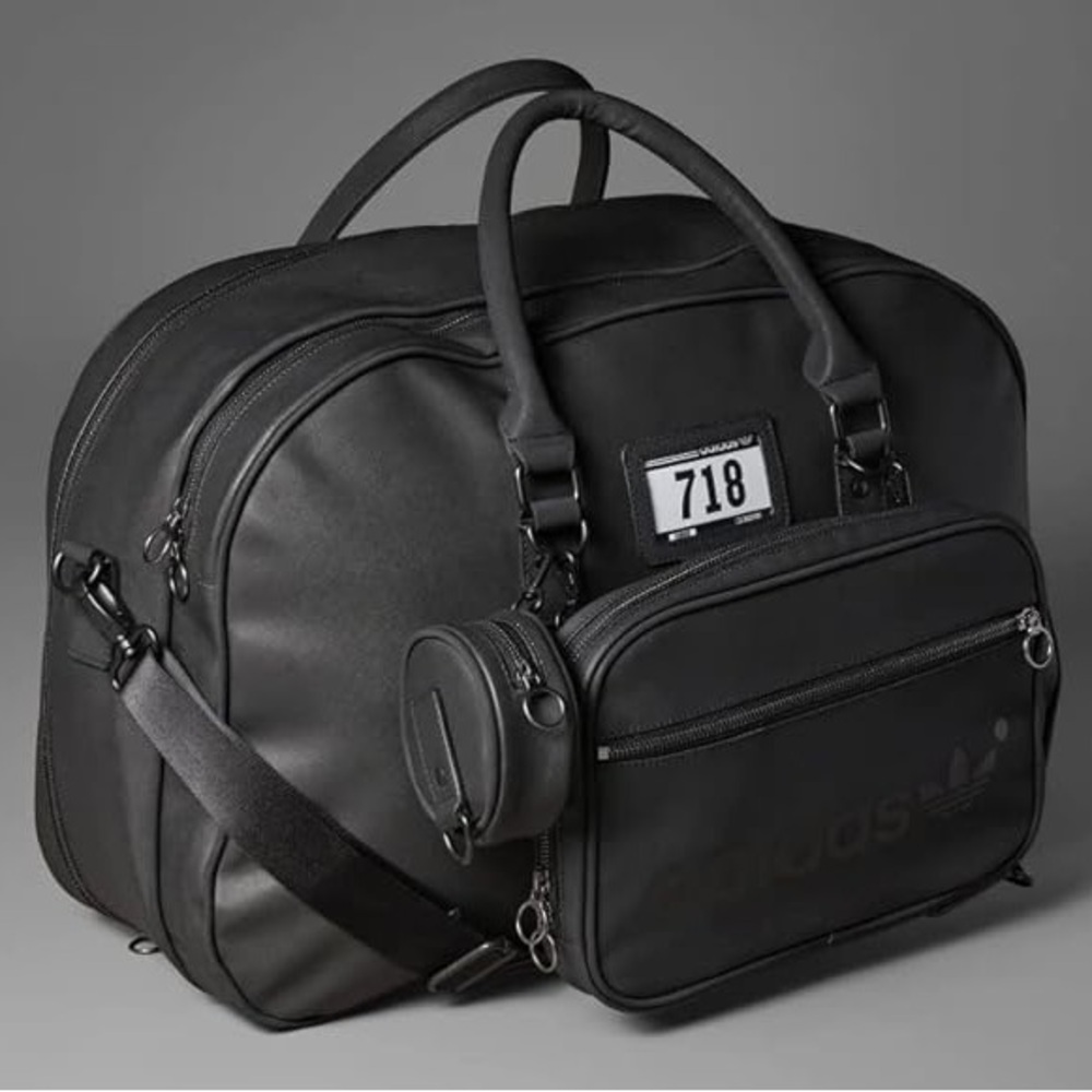 NWT - ADIDAS ORIGINAL BLACK “BLUE VERSION DUFFEL BAG” WEEKENDER SET